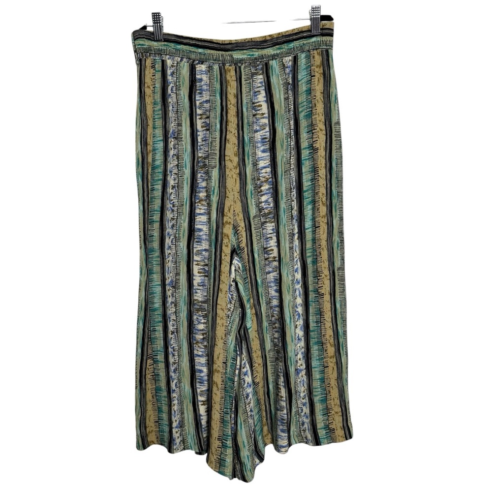 Vintage 90s AKF New York Rayon Wide Leg Palazzo Pants PM Boho Resort - Picture 3 of 15